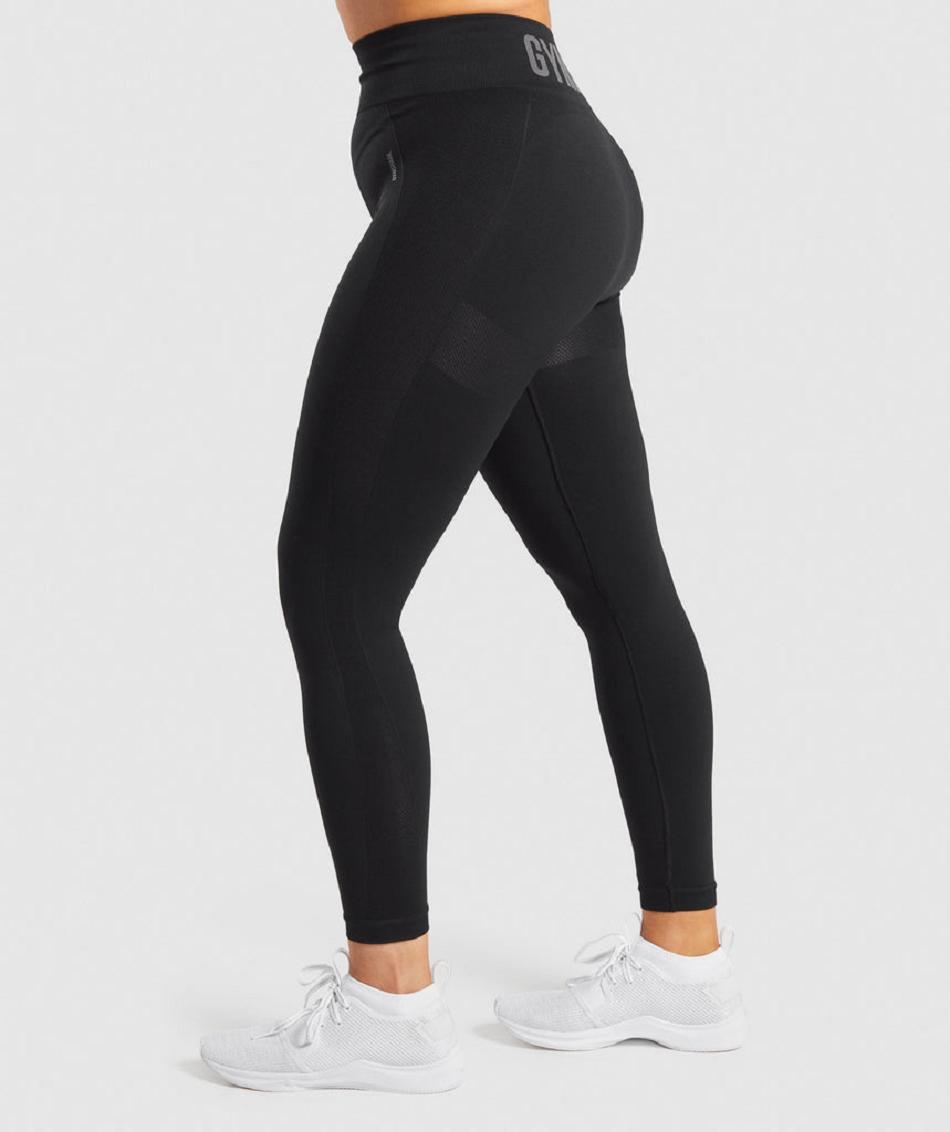 Gymshark Flex High Waisted Ženske Tajice Crne Sive | HR 4017QMA